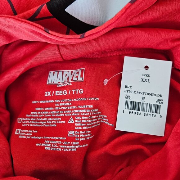 Marvel Spider-Man Girls Hooded Red Blue Dress Size 2X Tulle Satin Skirt Cosplay - Picture 11 of 12